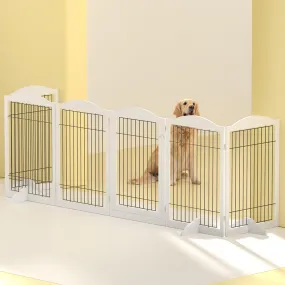 Adjustable 6-Panel Wooden Pet Playpen with Lockable Door i.Pet