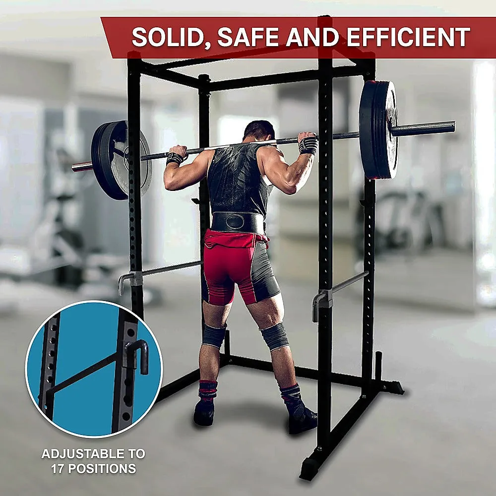 Adjustable Steel Power Rack Squat Cage with Chin-Up Bar