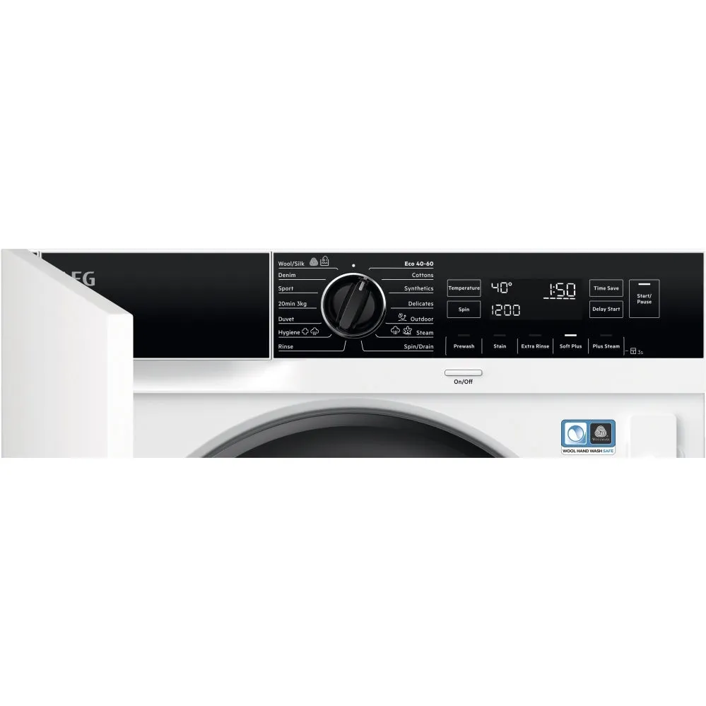 AEG 7000 Series ProSteam LF7C8636BI Integrated 8kg 1600 Spin Washing Machine