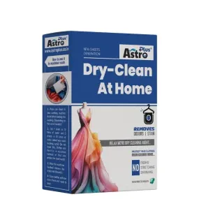 Astro Plus  Dry Clean At Home Liquid Wipes Ultimate Protection for Silk Saree and Chiffon, Cotton, Georgette, Linen and Woolen.