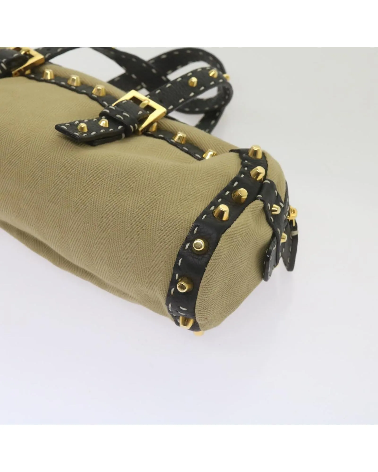 Authentic Beige Canvas Hand Bag by FENDI