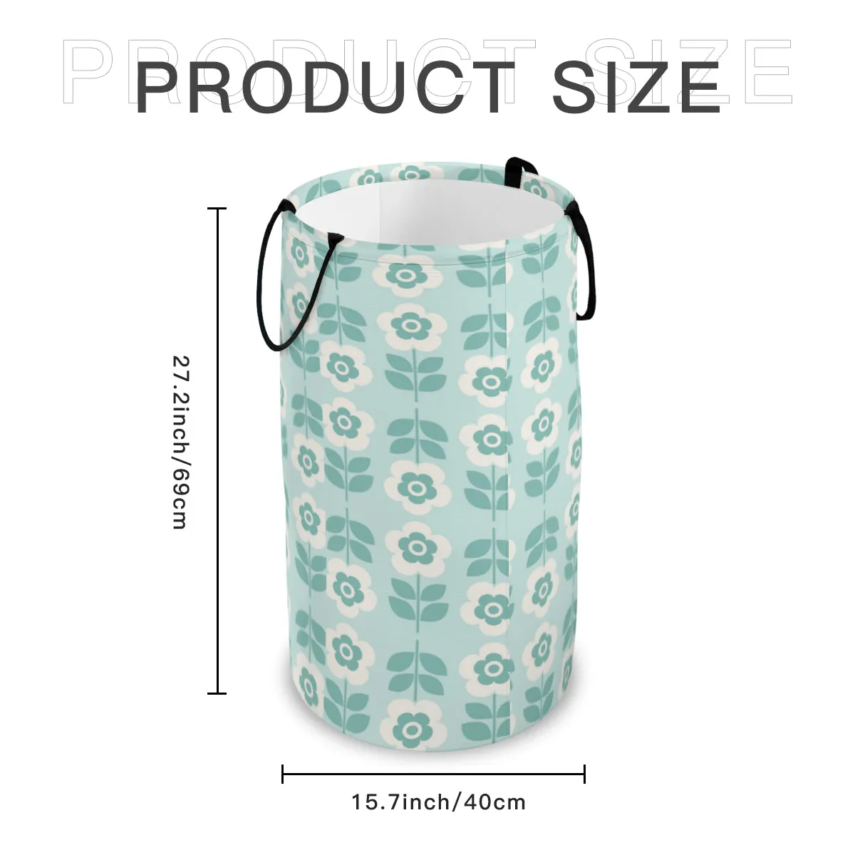 Blue & White Floral Foldable Basket