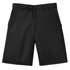 Boys Premium Label Black Flat Front Shorts