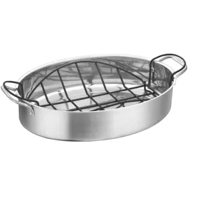 Cuisinart 87117-17ORMC 17" Oval Roasting Pan with Non-Stick Rack