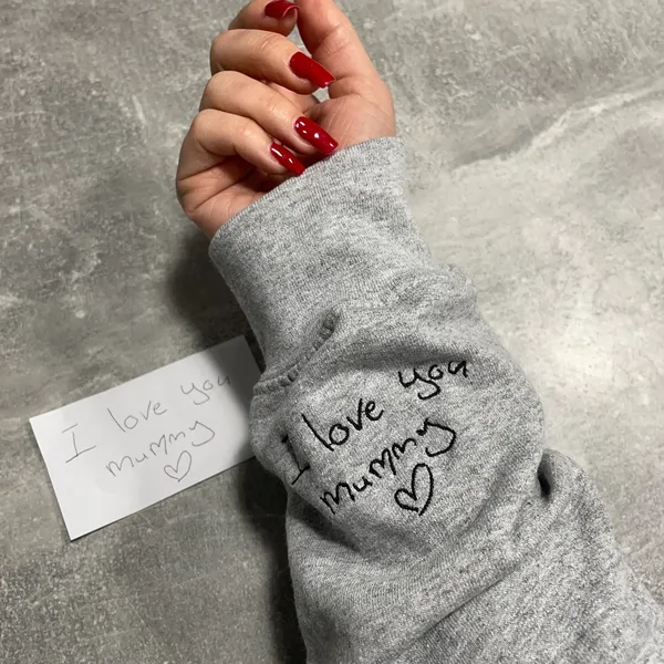 Custom Embroidered Handwritting Sweatshirt from Your Photo