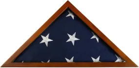 Flag Case with 5x9.5 USA Cotton Memorial Flag – Embroidered Stars, Sewn Stripes, Heavy Duty Made in USA