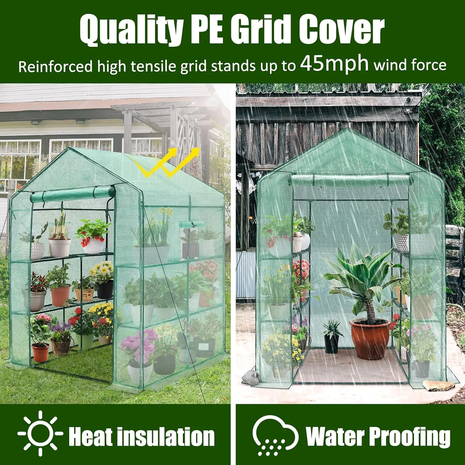 Greenhouse, 56 x 56 x 75'' Durable Green House Kit with Window