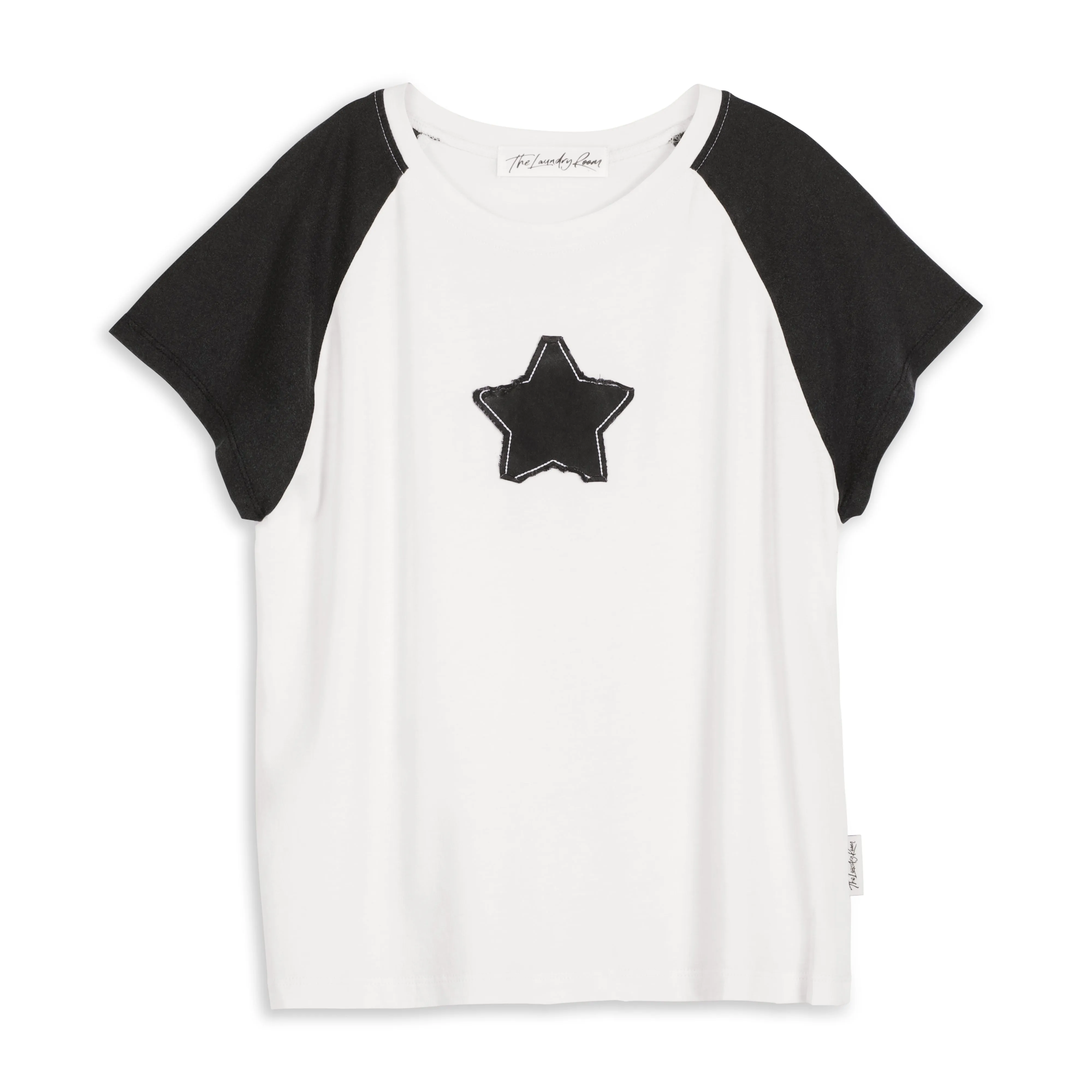 Stardom - Baby Tee - White & Black Snow