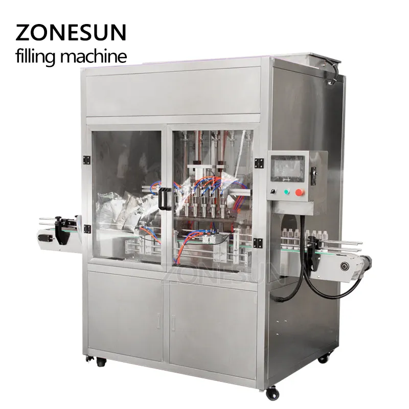 ZONESUN Automatic Pneumatic High Speed Beverage Production Line Cans Drinking Water Milk Oil Filling Machine Supplier