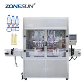 ZONESUN Automatic Pneumatic High Speed Beverage Production Line Cans Drinking Water Milk Oil Filling Machine Supplier