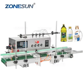 ZONESUN Full Automatic Desktop Perfume Water Liquid Filling Machine With Conveyor