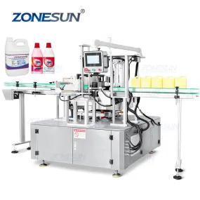 ZONESUN ZS-GTB12S Automatic Dish Detergent Square F-style Bottle Full Wrap-aound Hot Melt Glue Labeling Machine