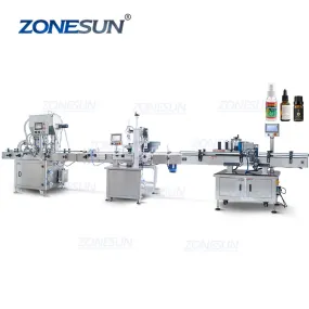 ZS-FAL180R9 Automatic Nail Polish Essential Oil Dropper Bottle Filling Capping Labeling Machine Production Line