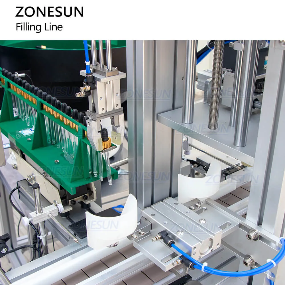 ZS-FAL180R9 Automatic Nail Polish Essential Oil Dropper Bottle Filling Capping Labeling Machine Production Line