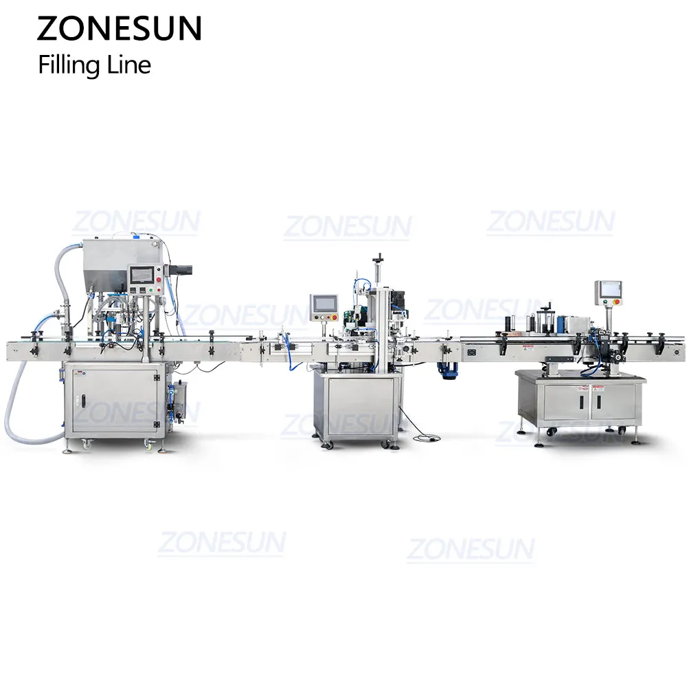 ZS-FAL180R9 Automatic Nail Polish Essential Oil Dropper Bottle Filling Capping Labeling Machine Production Line